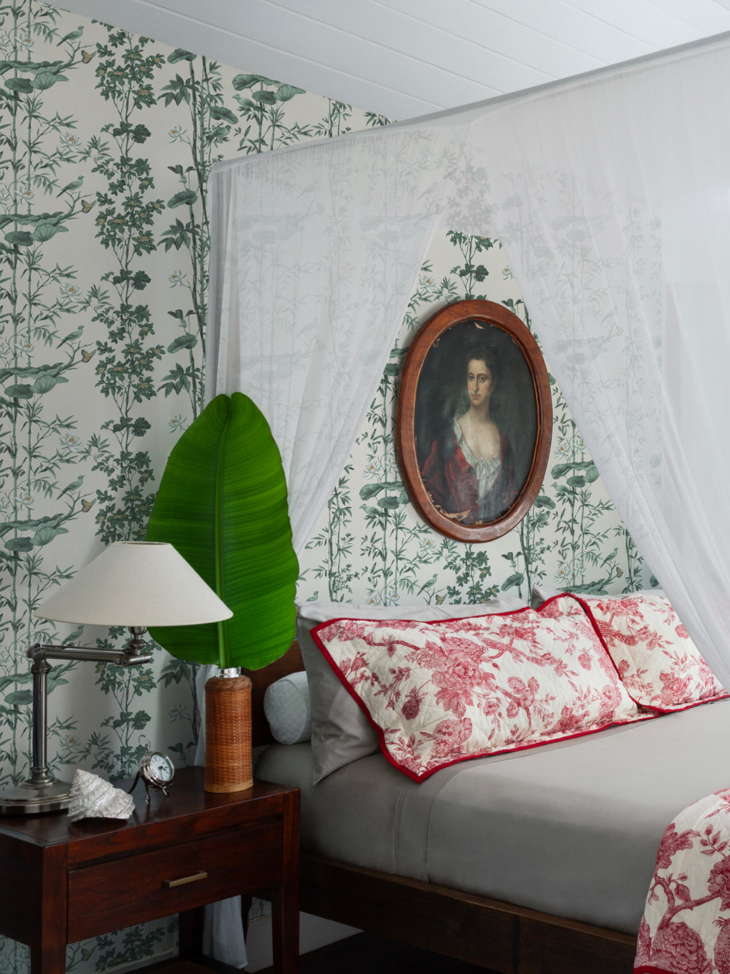 'Freedom' Wallpaper by Flint Wood & Hicks - Cream - Green