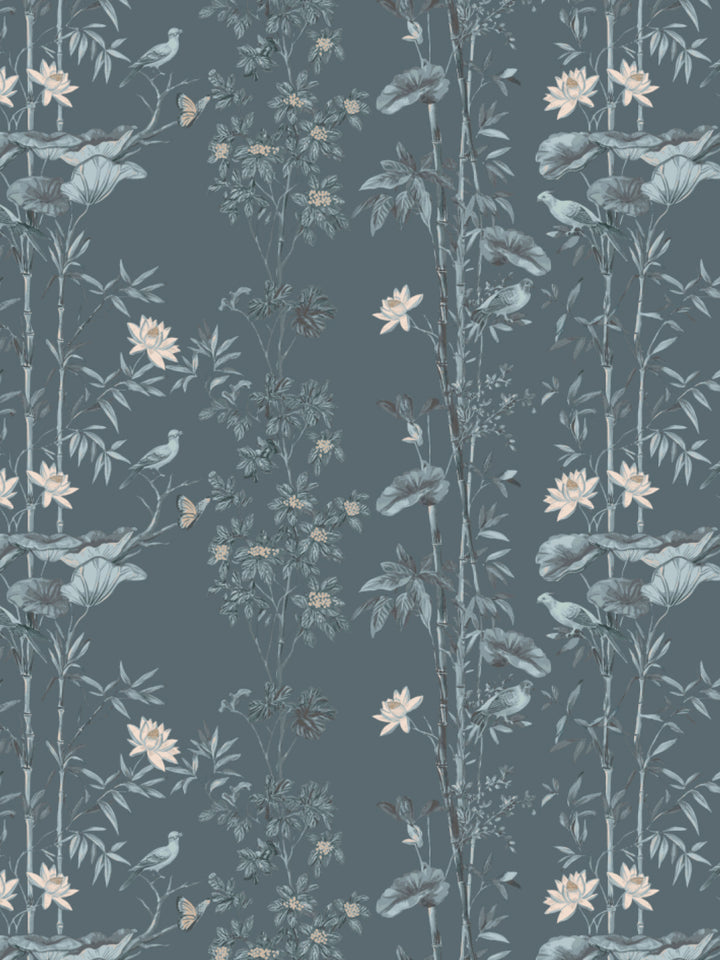 'Freedom' Wallpaper by Flint Wood & Hicks - Faded Blue