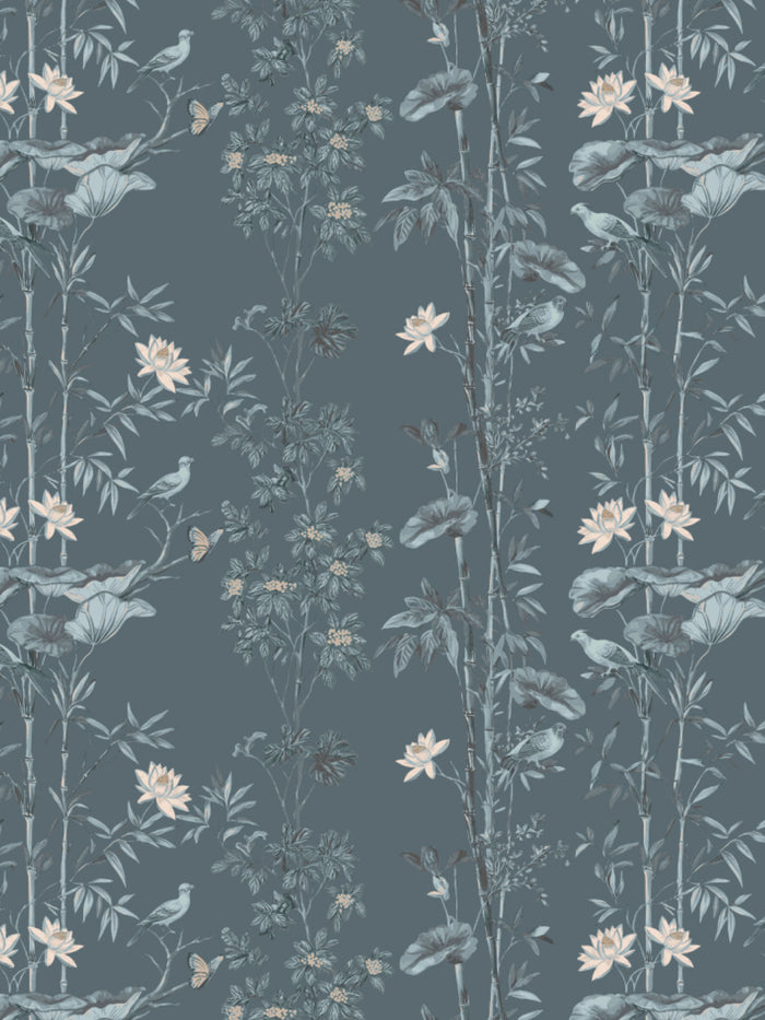 'Freedom' Wallpaper by Flint Wood & Hicks - Faded Blue