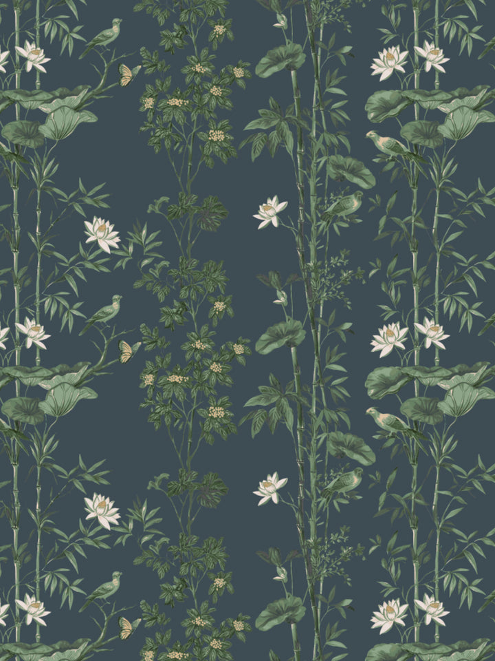 'Freedom' Wallpaper by Flint Wood & Hicks - Faded Midnight