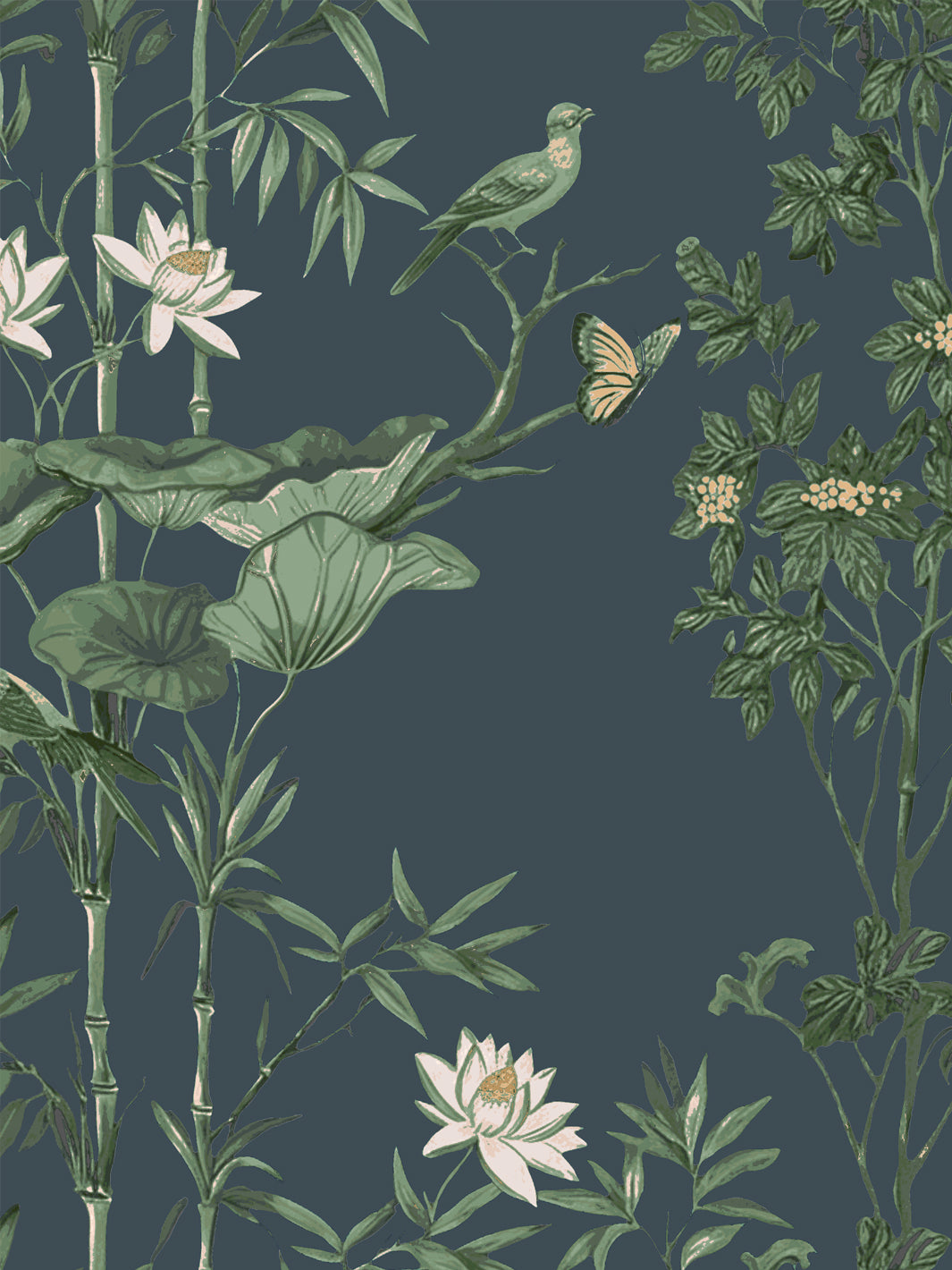 'Freedom' Wallpaper by Flint Wood & Hicks - Faded Midnight
