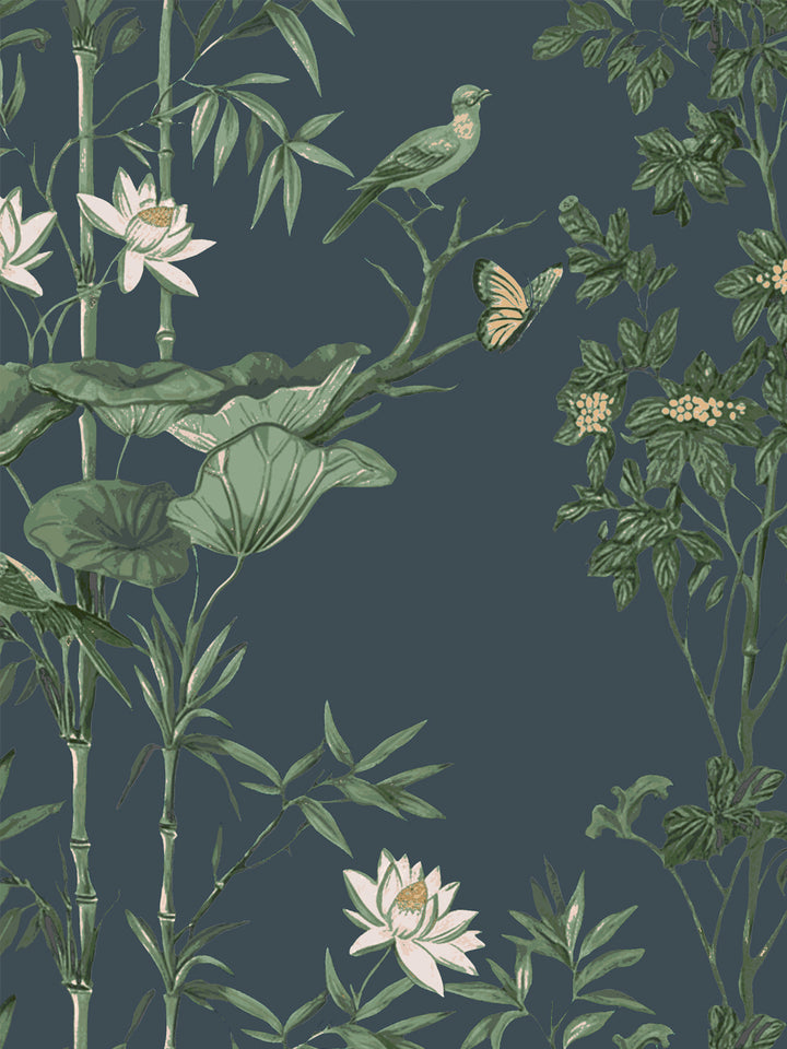 'Freedom' Wallpaper by Flint Wood & Hicks - Faded Midnight