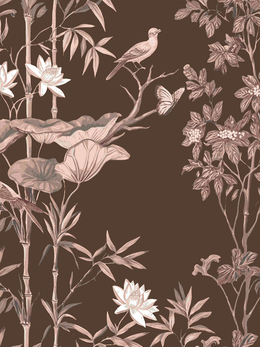'Freedom' Wallpaper by Flint Wood & Hicks - Mahogany Brown
