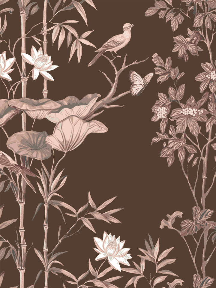 'Freedom' Wallpaper by Flint Wood & Hicks - Mahogany Brown