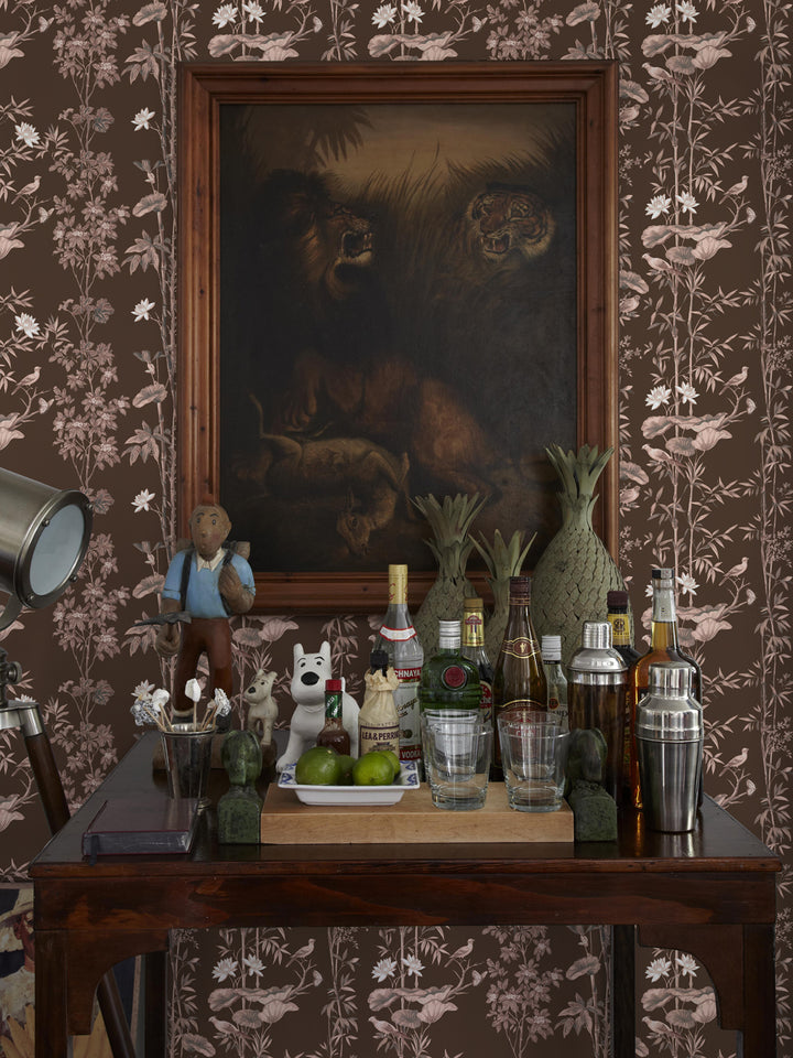 'Freedom' Wallpaper by Flint Wood & Hicks - Mahogany Brown