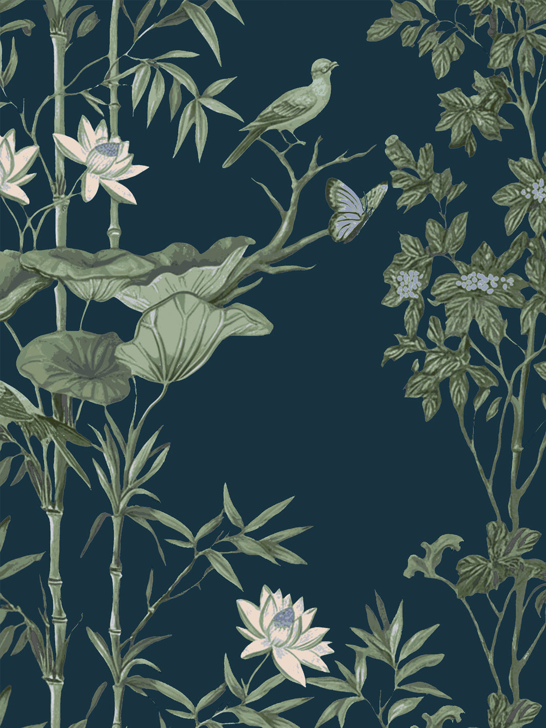 'Freedom' Wallpaper by Flint Wood & Hicks - Midnight Blue