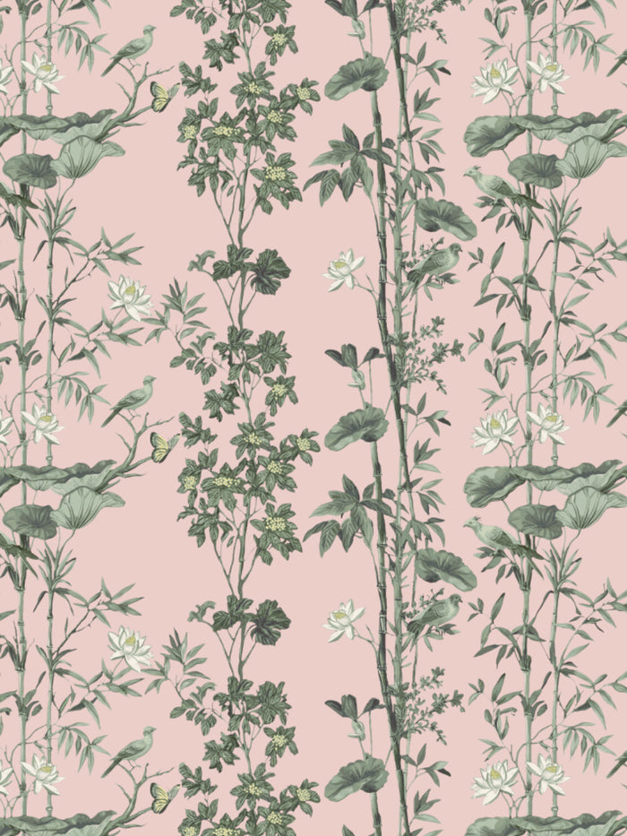 'Freedom' Wallpaper by Flint Wood & Hicks - Pink - Green