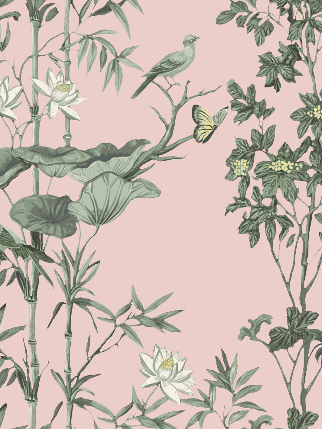 'Freedom' Wallpaper by Flint Wood & Hicks - Pink - Green