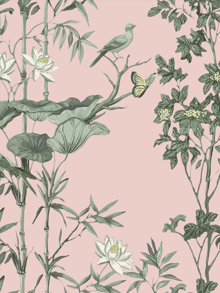 'Freedom' Wallpaper by Flint Wood & Hicks - Pink - Green