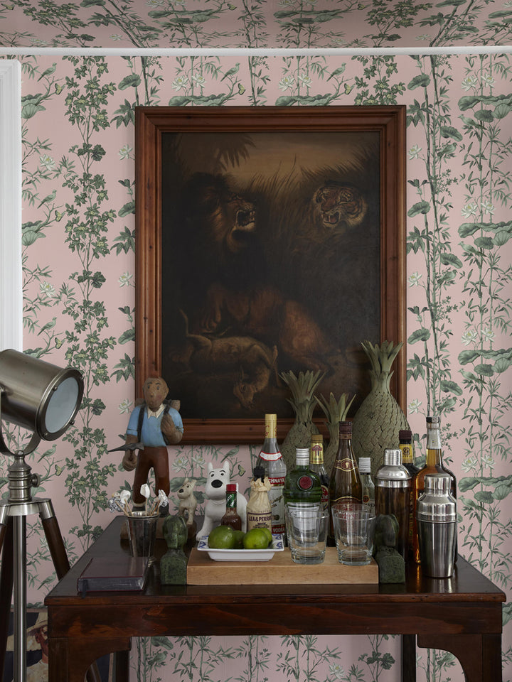 'Freedom' Wallpaper by Flint Wood & Hicks - Pink - Green
