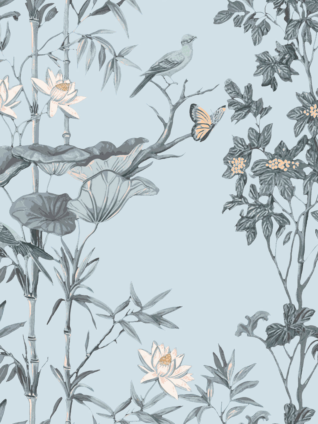 'Freedom' Wallpaper by Flint Wood & Hicks - Sky Blue