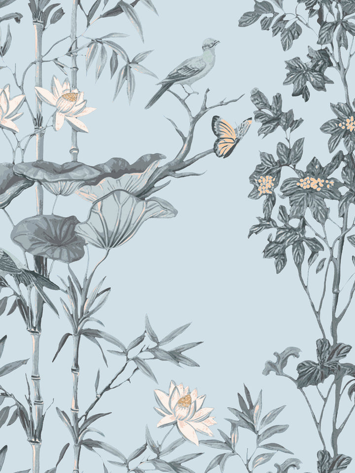 'Freedom' Wallpaper by Flint Wood & Hicks - Sky Blue