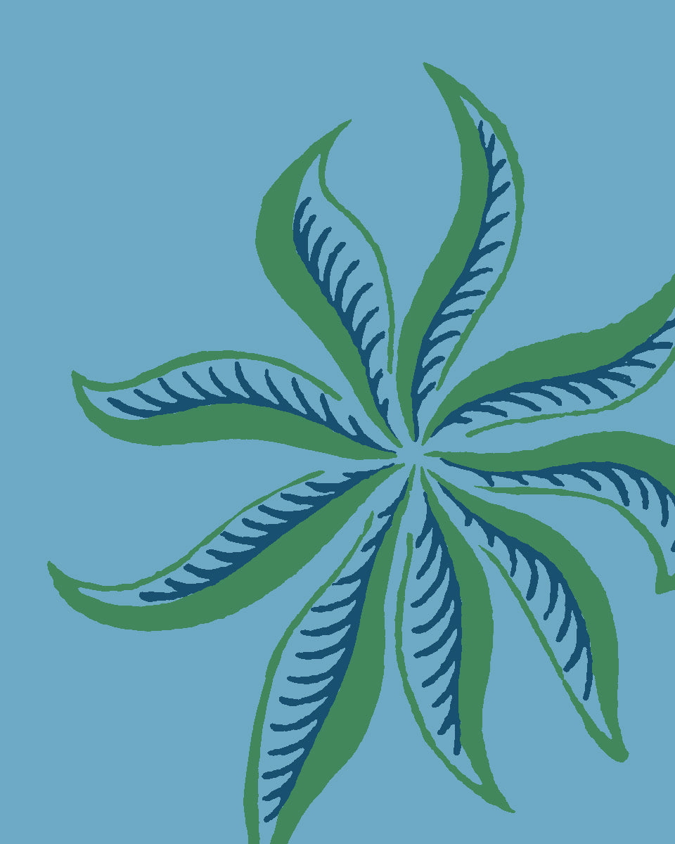 'Frisée' Wallpaper by Clare V. - Azure Green