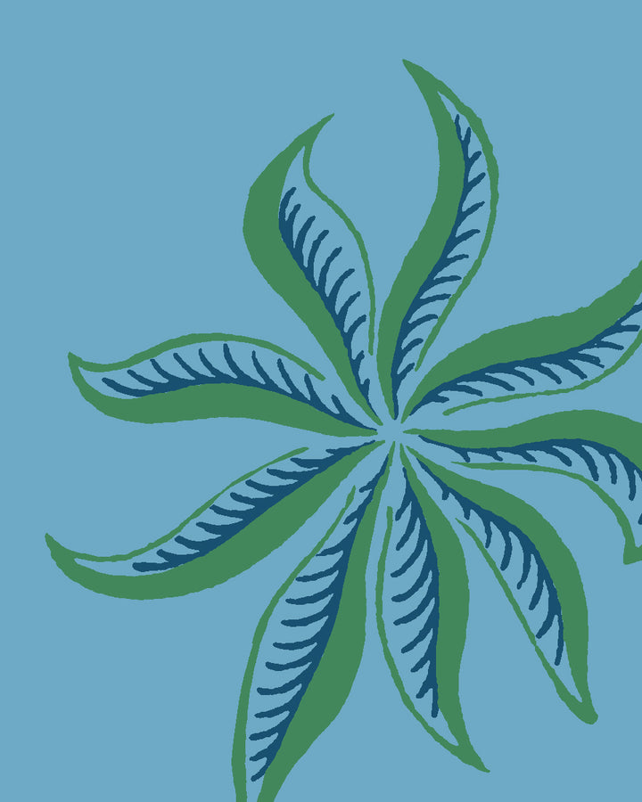 'Frisée' Wallpaper by Clare V. - Azure Green