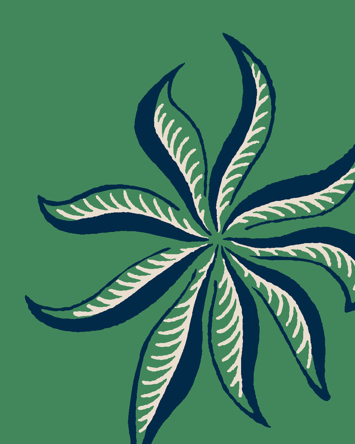 'Frisée' Wallpaper by Clare V. - Evergreen Navy