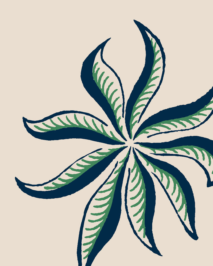 'Frisée' Wallpaper by Clare V. - Navy Green