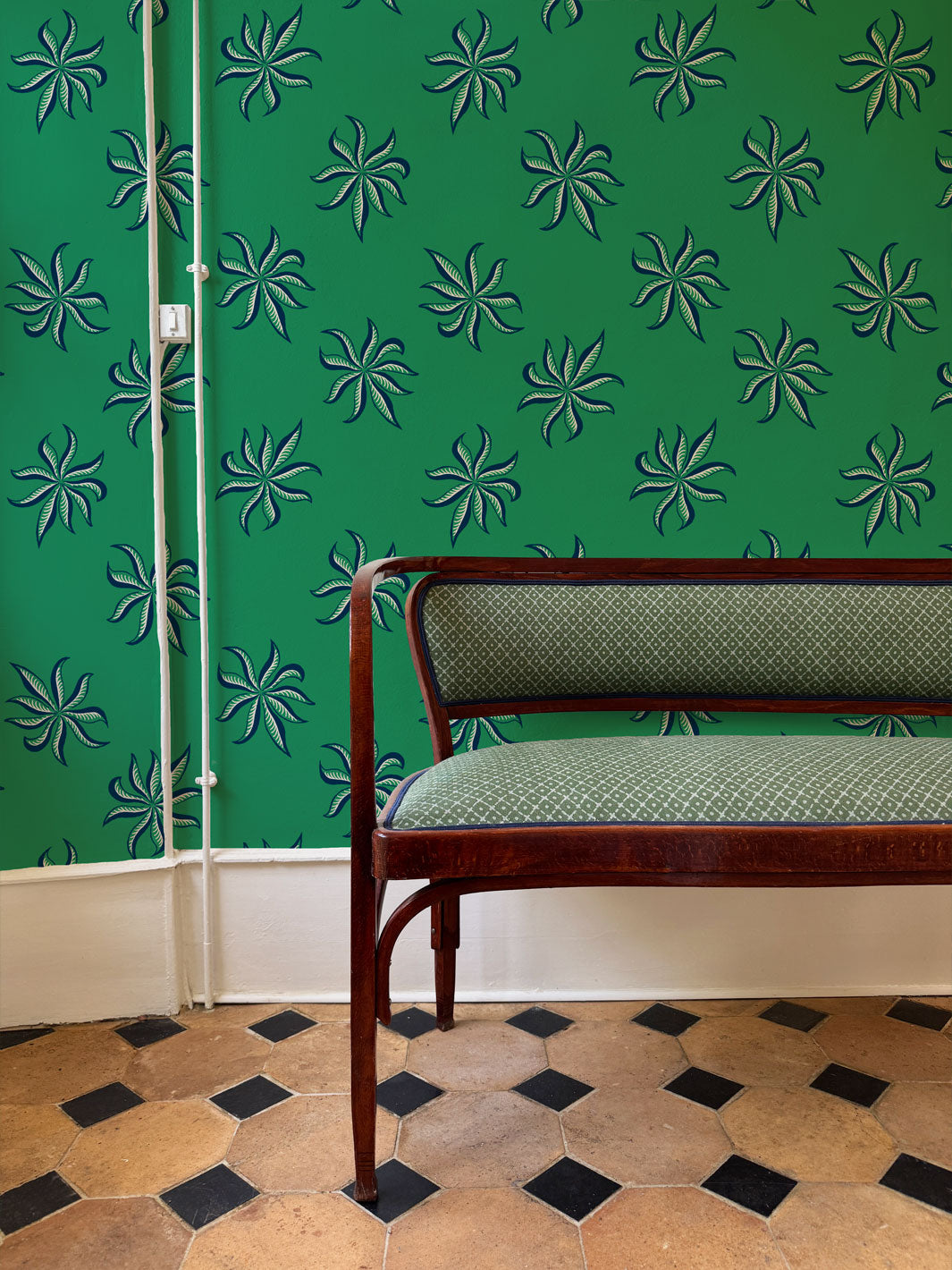'Frisée' Wallpaper by Clare V. - Evergreen Navy