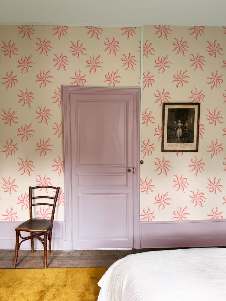 'Frisée' Wallpaper by Clare V. - Pink Petal