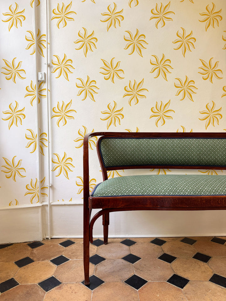 'Frisée' Wallpaper by Clare V. - Yellow Cream