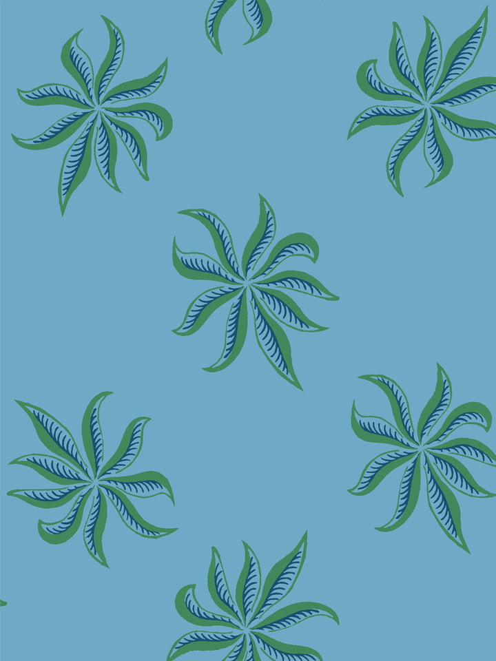 'Frisée' Wallpaper by Clare V. - Azure Green