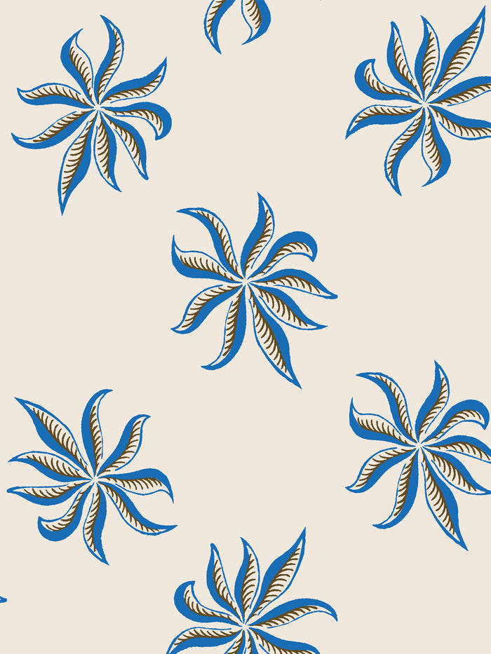 'Frisée' Wallpaper by Clare V. - Cyan Parchment