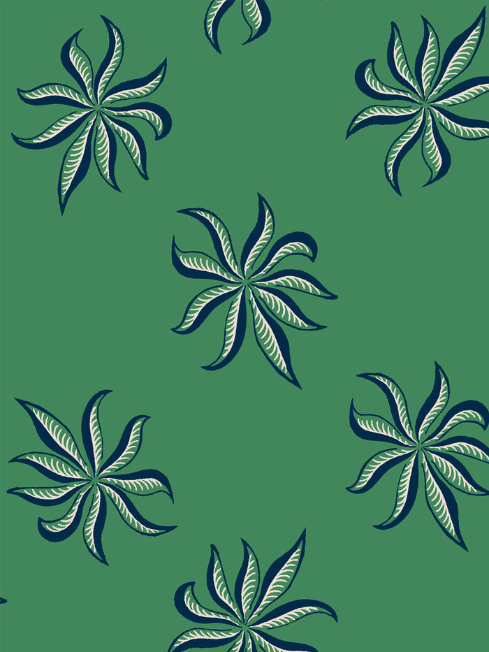 'Frisée' Wallpaper by Clare V. - Evergreen Navy