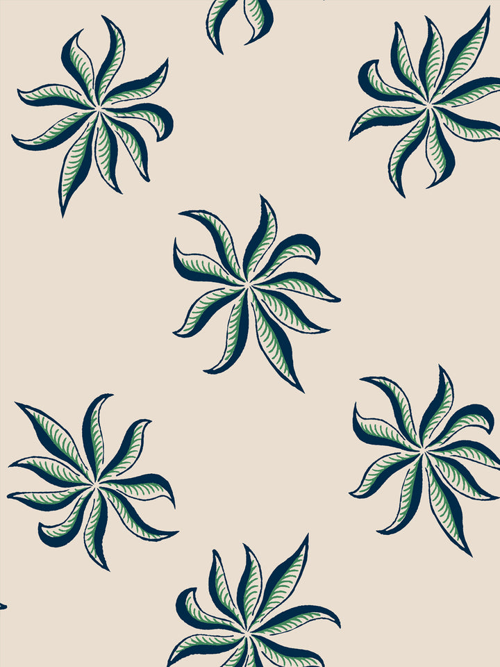'Frisée' Wallpaper by Clare V. - Navy Green