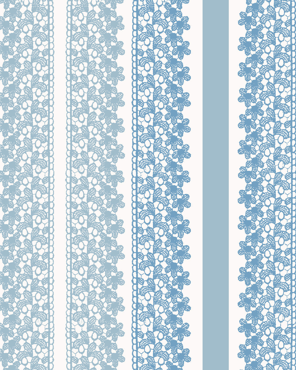 'Frivolité' Wallpaper by Clare V. - Powder Blue