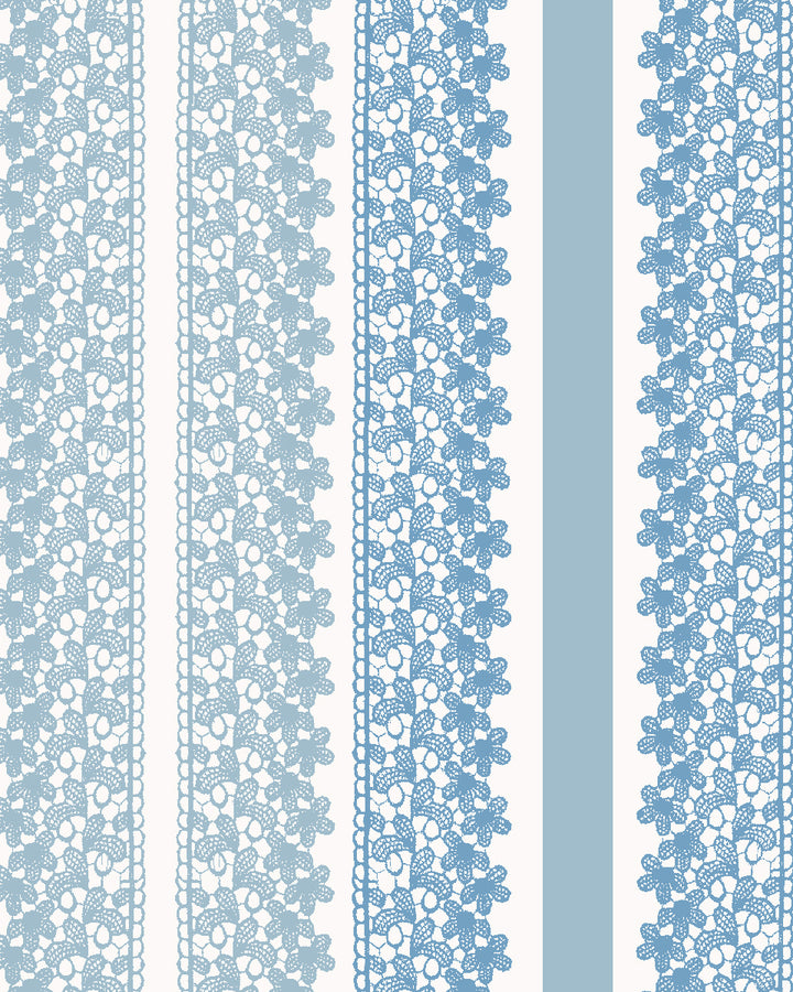 'Frivolité' Wallpaper by Clare V. - Powder Blue
