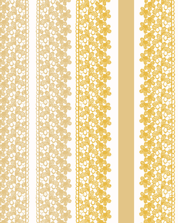 'Frivolité' Wallpaper by Clare V. - Yellow Buttercream