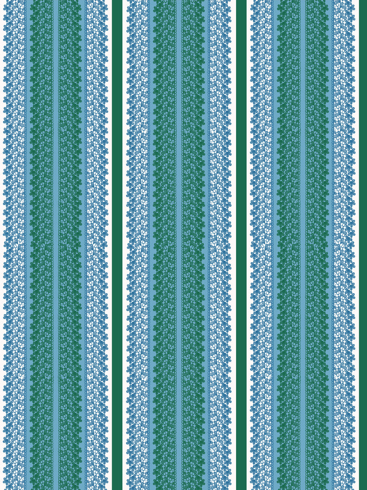 'Frivolité' Wallpaper by Clare V. - Blue Green