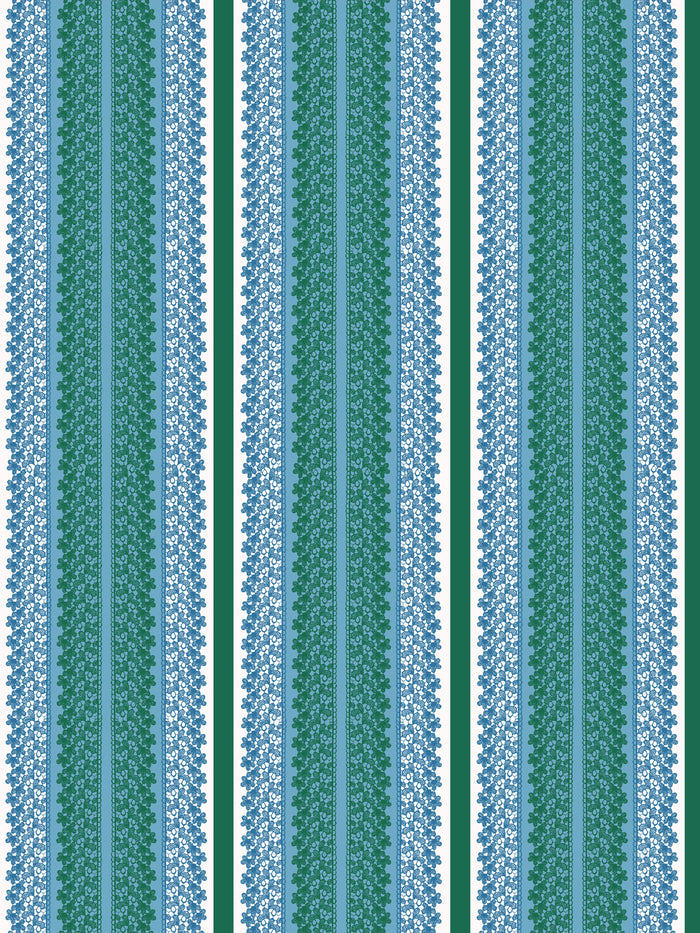 'Frivolité' Wallpaper by Clare V. - Blue Green