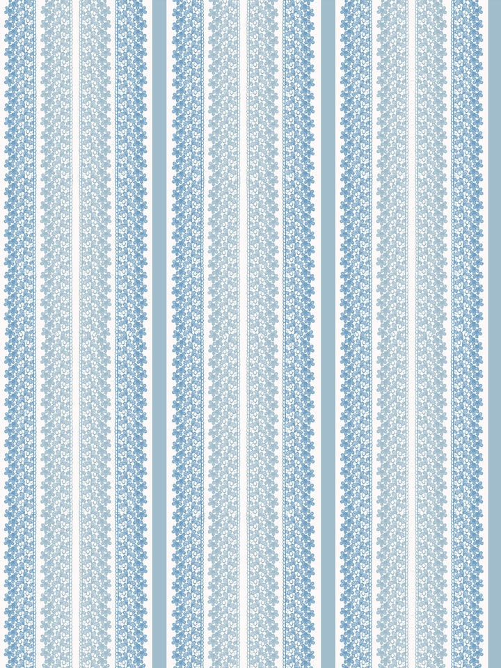 'Frivolité' Wallpaper by Clare V. - Powder Blue