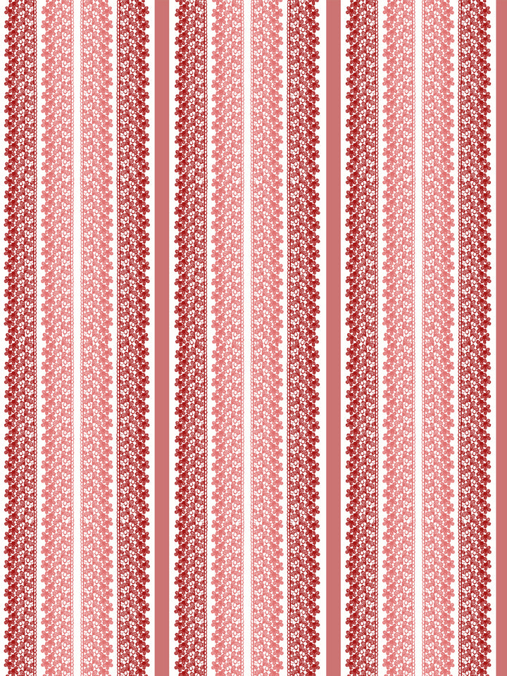 'Frivolité' Wallpaper by Clare V. - Red Rouge