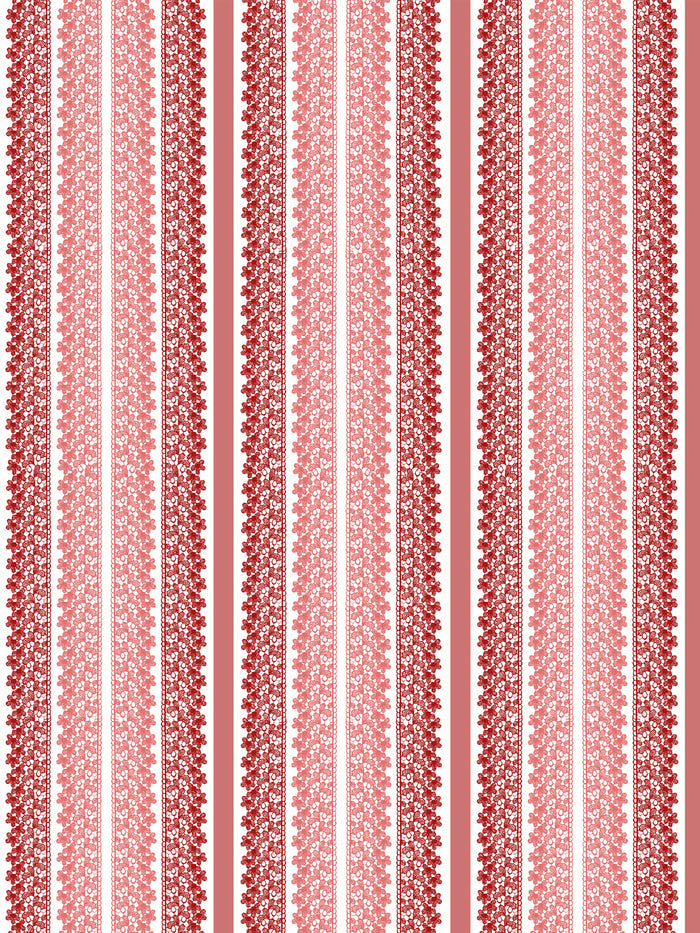 'Frivolité' Wallpaper by Clare V. - Red Rouge