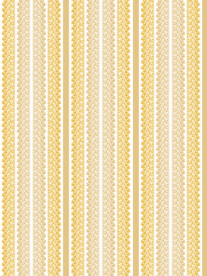 'Frivolité' Wallpaper by Clare V. - Yellow Buttercream