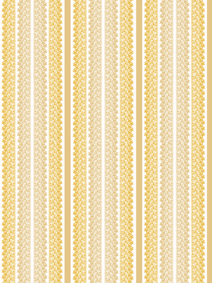 'Frivolité' Wallpaper by Clare V. - Yellow Buttercream
