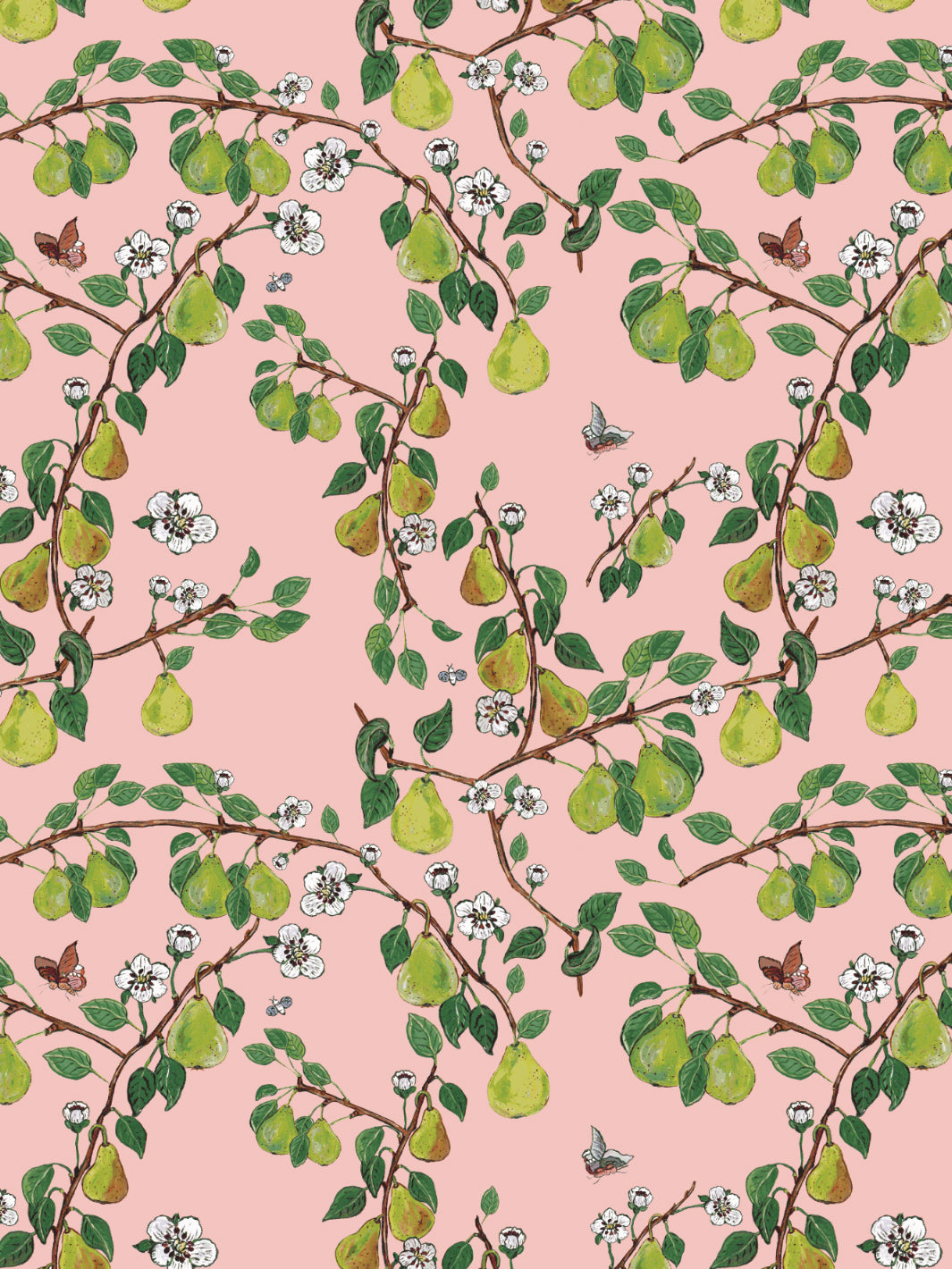 giardino di pere wallpaper by carly beck pink