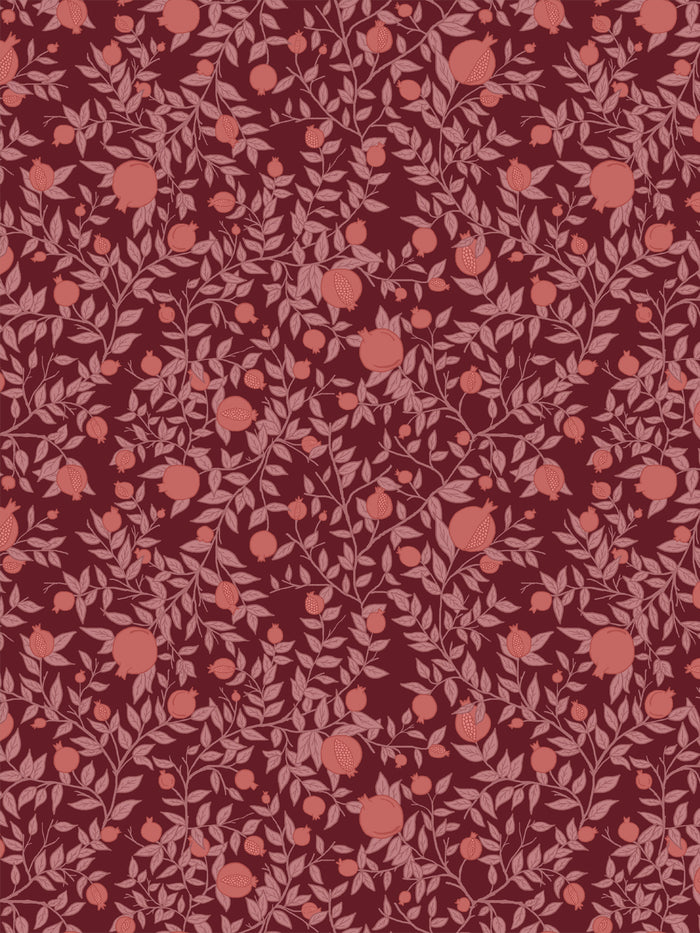 'Granada' Wallpaper by Wallshoppe - Dusty Pink Merlot