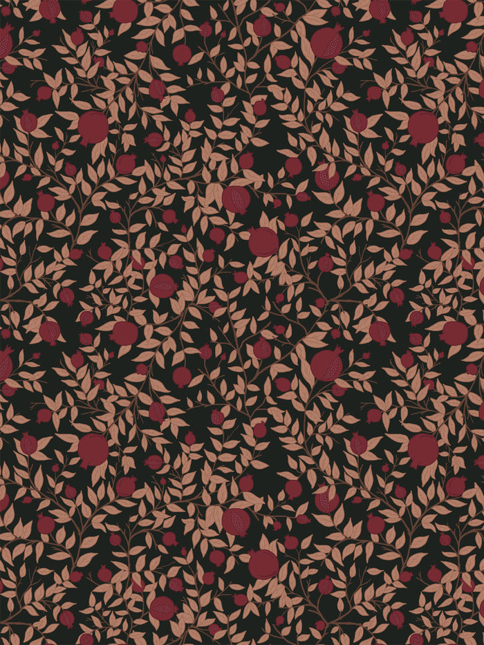 'Granada' Wallpaper by Wallshoppe - Inkwell Garnet