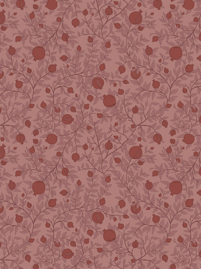 'Granada' Wallpaper by Wallshoppe - Mauve Clay Merlot