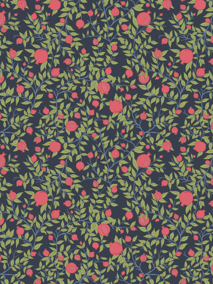 'Granada' Wallpaper by Wallshoppe - Midnight Meadow Pomegranate