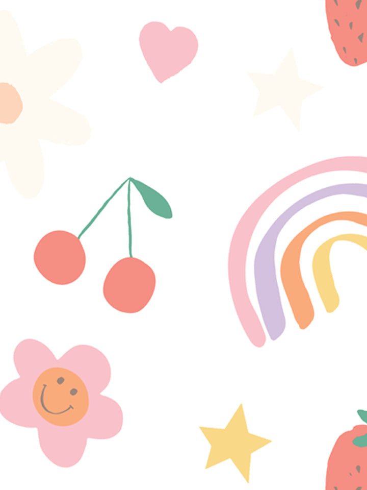 'Happy Icons' Wallpaper by Meri Meri - White
