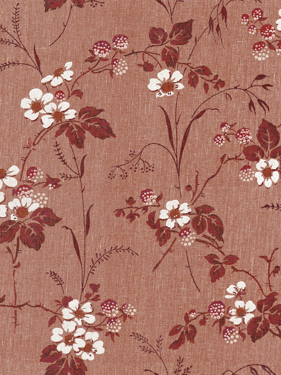 'Heaton' Linen Fabric by Nathan Turner - Antique Red