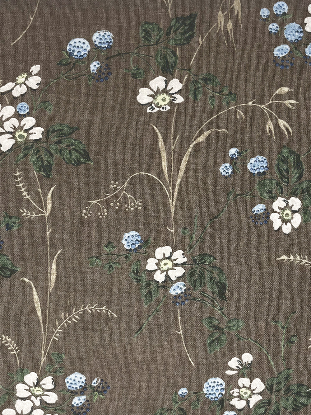 heaton linen fabric by nathan turner chocolate