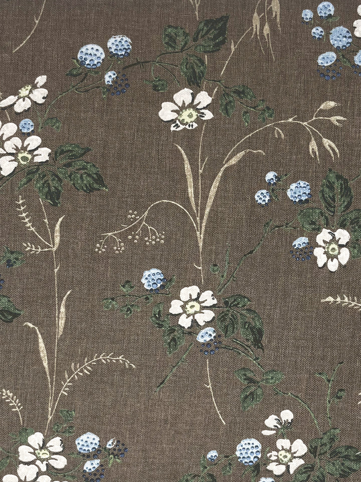 heaton linen fabric by nathan turner chocolate