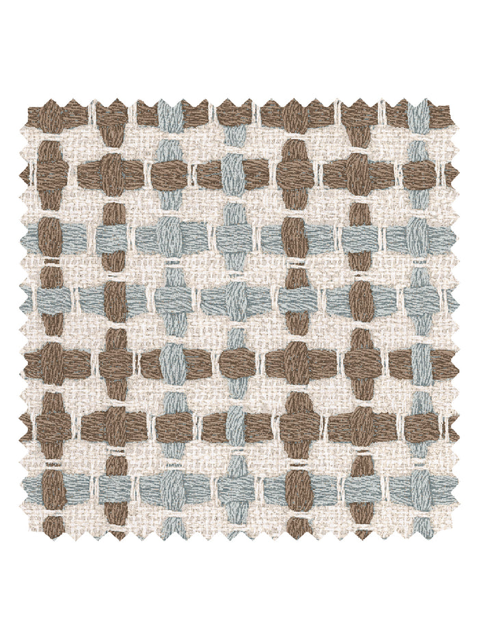 'Helen' Linen Fabric by Nathan Turner - Blue Brown