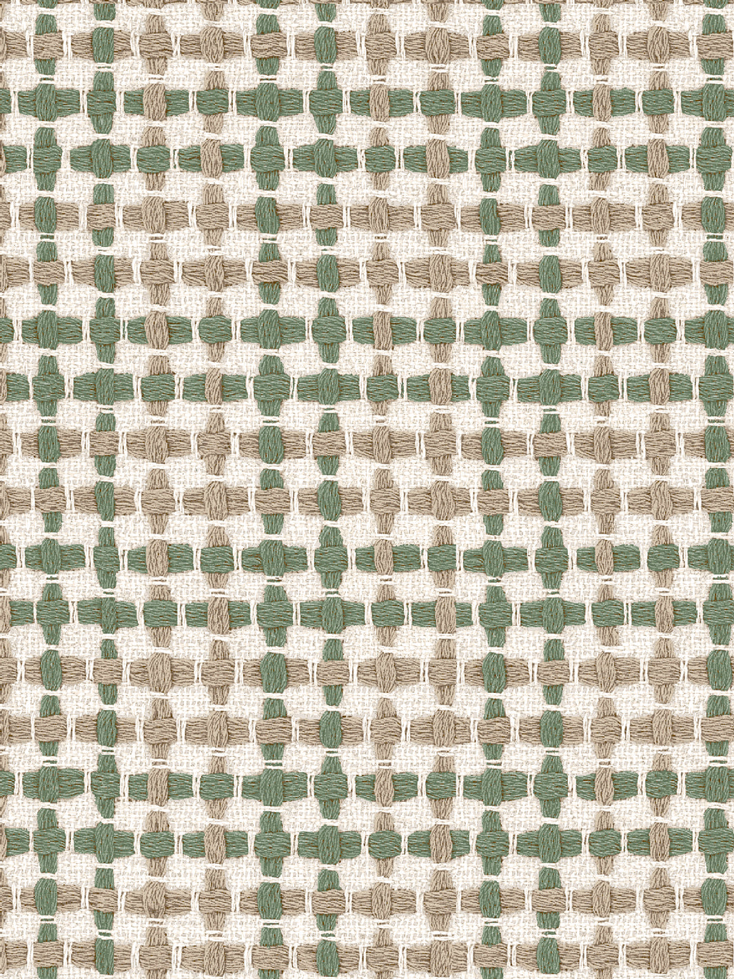 'Helen' Linen Fabric by Nathan Turner - Green Brown