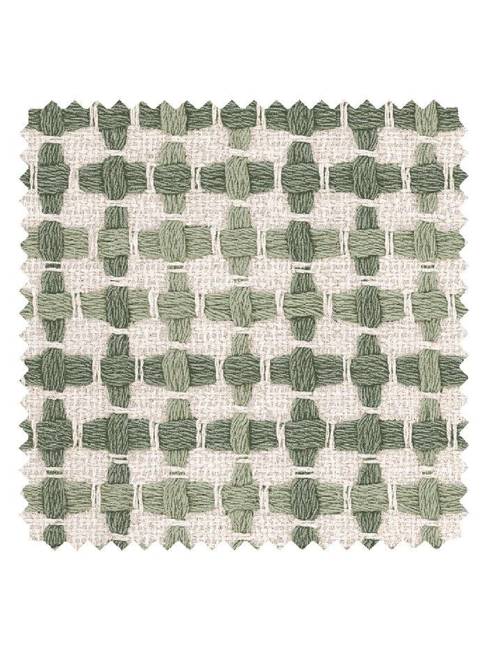 'Helen' Linen Fabric by Nathan Turner - Green on Green