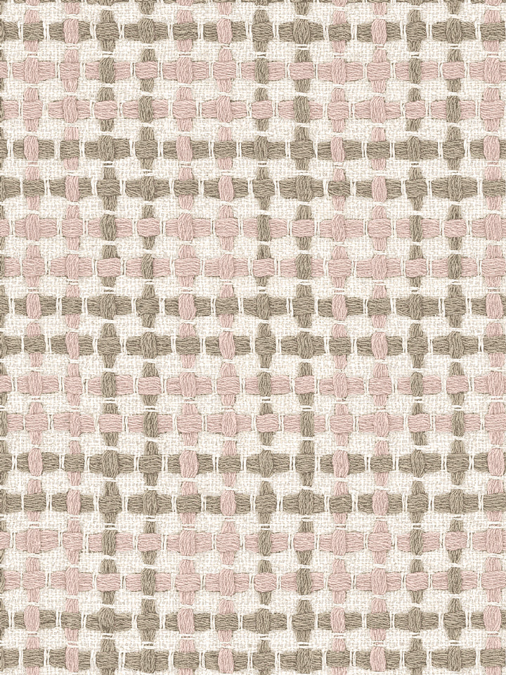 'Helen' Linen Fabric by Nathan Turner - Pink Brown